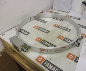 Нагревательная манжета
Maxiband Heater (Part number to be assigned at time of order)
Heater only, three (3) spring loaded clamps, one (1) separable piece (s)
18.900” ID x 1.500” wide
Two (2) steel elements 105 deg C silicone conformal coating 1-2577 end seal
P2A cup only one (1) P2A box
2000 total watts 250 volts each half Tempco